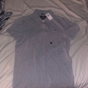 brand new gray hollister polo shirt